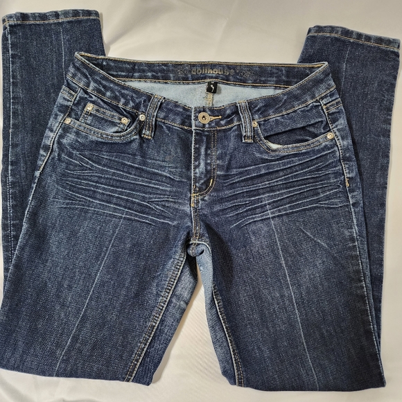 Dollhouse jeans size 9 blue denim waist 32 skinny - Picture 11 of 16